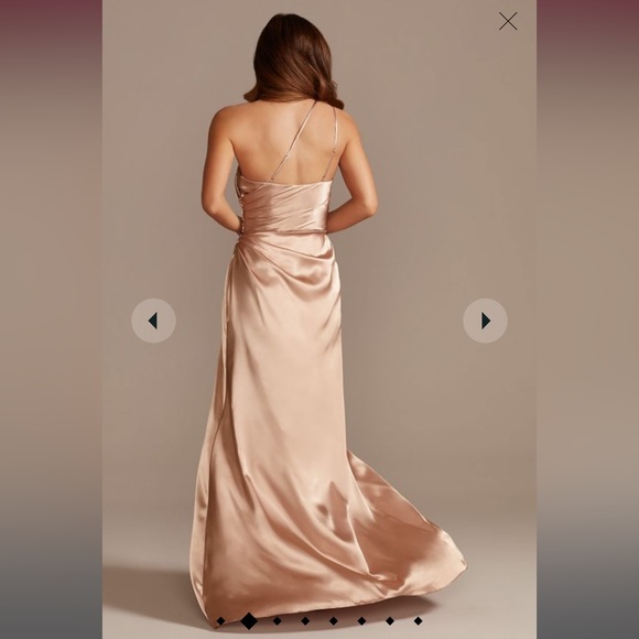 Galina Signature charmeuse draped one-shoulder dress - Picture 2 of 4